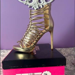 Gold Strappy Heels Size 10